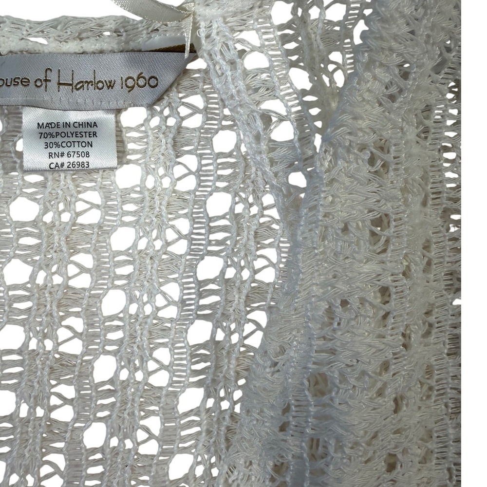 House of Harlow Cover up Women Ivory Crochet Lace Tie‎ Beach Boho Cottagecore